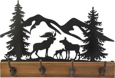 Produktbild von Wandgarderobe Elch - ca. 60 x 40 cm