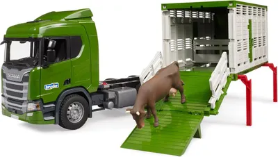 Image de Bruder Scania Super 560R Bétaillère avec bovin