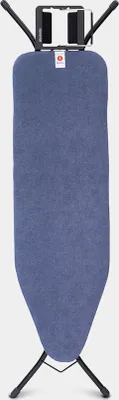 Produktbild von Brabantia - Bügelbrett B - für Dampfbügeleisen - Höhenverstellbar - für Links- und Rechtshänder - Solider Vierfußrahmen - Leicht versetzbar - Bügeleisen bis 13,5 cm - Denim Blue - 124 x 38 cm