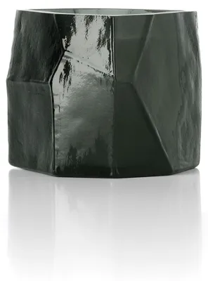 Image de Bougeoir en verre noir 9,5x10x9cm