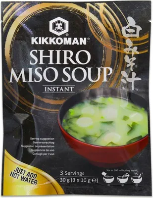 Produktbild von Kikkoman Instant Shiro Miso Suppe 30g | japanische weiße Misosuppe | 3 Portionen