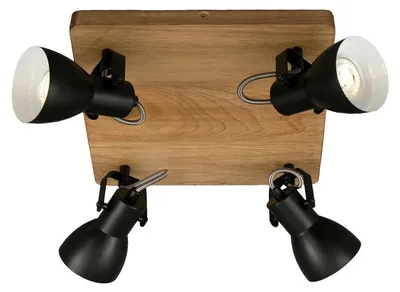 Produktbild von Deckenleuchte Spotleuchte Schwenkbar GU10 35 W schwarz Holz-Metall Briloner