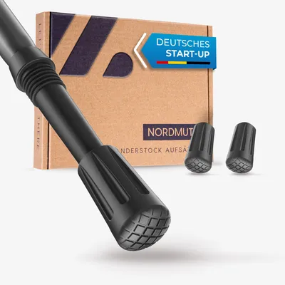 Produktbild von NORDMUT® Nordic Walking Stöcke Gummipuffer [14 Stück] Wanderstock Aufsätze für alle gängigen Trekkingstöcke – Walkingstöckepuffer Walking Pads für jedes Terrain