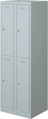 Produktbild von BISLEY Spind lichtgrau PL3050D2645, 4 Schließfächer 60,0 x 50,0 x 180,0 cm