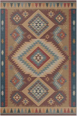 Produktbild von Aztekische Symmetrie – Vinylteppich – 60x90 cm – Indoor Teppich – Flur – Pflegeleicht – Modern