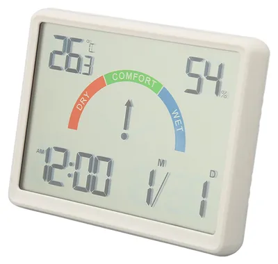 Produktbild von Digitaler Wecker mit Standfüßen, großen Ziffern, magnetischer Digital-Tischwecker mit Temperatur- und Feuchtigkeitsanzeige