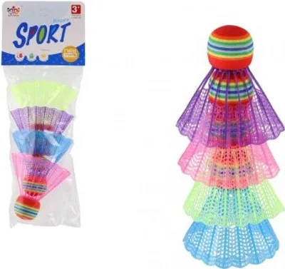 Image de Balles de badminton / gobelets colorés 4 pièces en plastique dans un sac