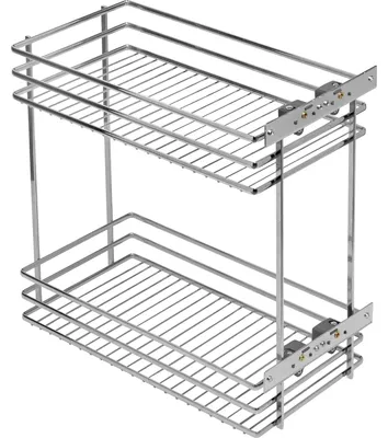 Ausziehbare Küchenbox 2 Ablagen 250 mm Chrom 15 kg