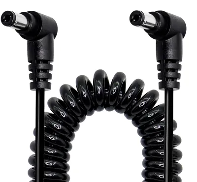 Produktbild von 5,5 x 2,1 mm - Verlängerungskabel - 12 V Gleichstrom-Eckstecker-Spiralkabel - Verlängerungskabel für Überwachungskameras
