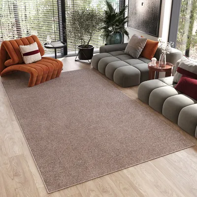 Produktbild von Koberec Obývací pokoj Ložnice Protiskluzový Krátký vlas Béžový Jednobarevný Moderní 300 x 400 cm