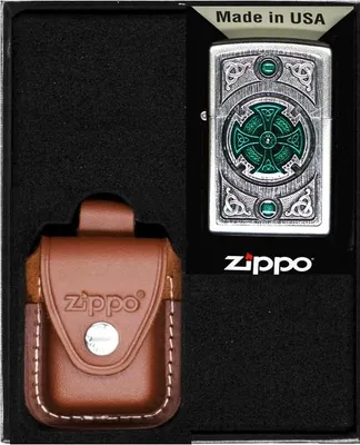 Produktbild von ZIPPO Feuerzeug Set CELTIC GREEN CROSS Geschenk Nr.2