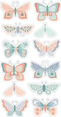 Produktbild von 3D-Sticker Schmetterlinge in Pastell