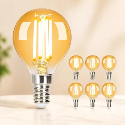 Immagine prodotto di ZMH 6 pezzi LED lampadina E14 lampada vintage G45 Edison lampadina retrò 2700K 4W filamento bianco caldo per hotel casa caffè bar, Immagine generata dall'IA