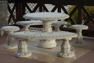 Produktbild von Stein Tisch Terrasse Garten Deko Möbel Edles Antik Stil Design Tische 205004
