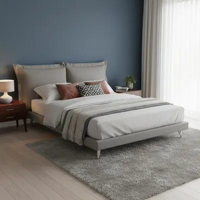 Image de Anatoly - Lit double, gris, matelas 160x190 cm Fabriqué en Italie