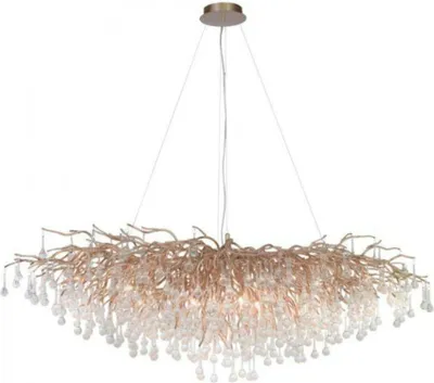 Produktbild von PAUL NEUHAUS Kronleuchter, Messing, 400 Glasanhänger, elegantes Design