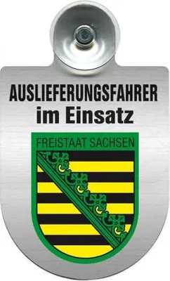 Produktbild von Einsatzschild Windschutzscheibe incl. Saugnapf - Auslieferungsfahrer im Einsatz - 309365 - incl. Regionen nach Wahl Color - Region Freistaat Sachsen