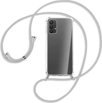 Produktbild von Handykette Backcover-Schutzhülle mit Band (Metall silberfarben) für Samsung Galaxy A23 4G - silbergrau