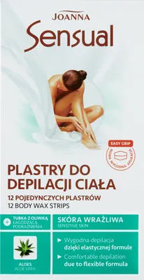 Obrázok produktu pre Joanna Sinnelige výplničky na depiláciu tela s Aloe Vera 12 kusov + tuba s zmiernujúcim olejom 10 ml.