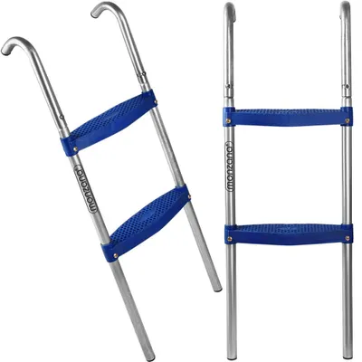 Immagine prodotto di Deuba Scaletta per Trampolino da Giardino 90 cm 2 Gradini Resistente ai Raggi UV Scala di Accesso per Tappeto Elastico