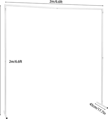 Produktbild von Hochzeitsbogen - Metall Hintergrundständer - Höhe 2 m - Blumenbogen/Fotohintergrund - Größe L - Milchweiß