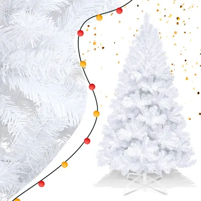 Produktbild von Jopassy 180cm Künstlicher Weihnachtsbaum, Tannenbaum mit Metallständer, Christbaum 770 Spitzen PVC Nadeln, Kunstbaum Weihnachten Klappsystem Weiß