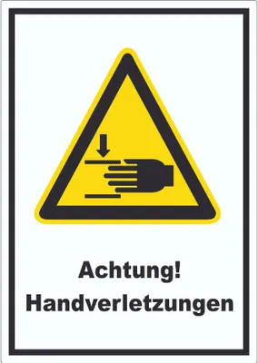 Produktbild von Achtung Handverletzungen Aufkleber A0 (841x1189mm)