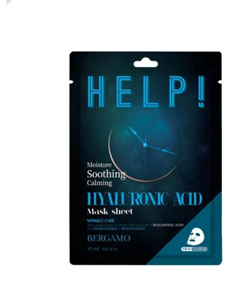 Zdjęcie produktu dla BERGAMO HELP! Maseczka z kwasem hialuronowym, 25 ml - Nawilżająca maseczka w płachcie z kwasem hialuronowym. BERGAMO HELP!