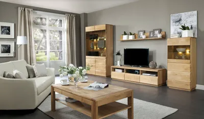 Produktbild von Easy Möbel Wohnzimmer Komplett - Set B Fazenda, 5 - teilig, teilmassiv, Farbe: Natur