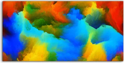 Produktbild von Coloray Glasbild 140x70  Wandbild Glasbilder Foto Bild Virtuelle Farben abstrakt