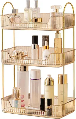 Produktbild von Kosmetik-Organizer 3-lagig Bernsteinfarben