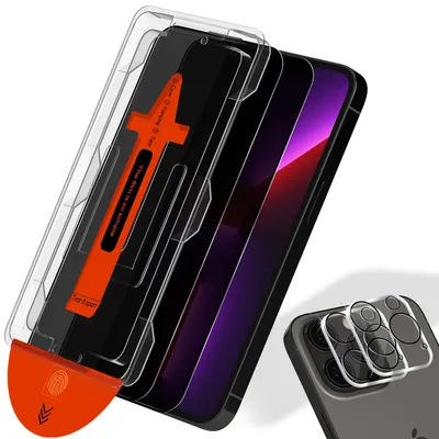 Obrázok produktu pre 2-balenie iPhone 13 Pro Ochranné sklo na displej Privacy & 2-balenie ochrana objektívu - Tvrdené sklo | [Automatická inštalácia] - Bez bublín