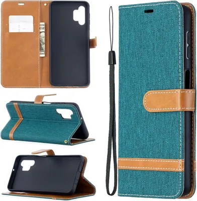 Produktbild von König Design Hülle kompatibel mit Samsung Galaxy A32 5G Kunstleder Handyhülle - Handy Case Grün