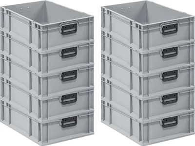 Produktbild von SparSet 10x Eurobox NextGen Portable Duo  Germany | HxBxT 17x40x60cm | 34 Liter | Eurobehälter, Transportbox, Transportbehälter, Stapelbehälter