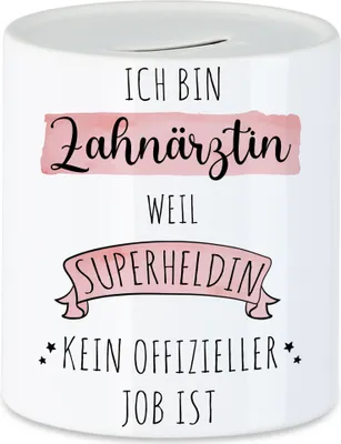 Produktbild von Ich Bin Zahnärztin Weil Superheldin Kein Anerkannter Job Ist Spardose  Geschenk Danke Sagen