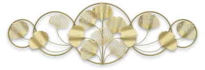 Produktbild von Wanddekoration Ginkgo aus Metall - 3D Wandkunst - 128 x 43 cm