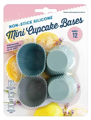 12 Mini-Silikon-Cupcake-Förmchen, wiederverwendbar