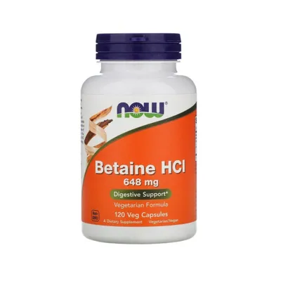 Imagen del producto de NOW Foods Suplementos dietéticos Betaine Hcl 648 MG, BI6446