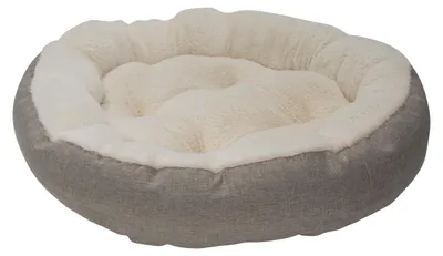 Rundes Haustierbett 65x65x17 cm Sand – waschbar