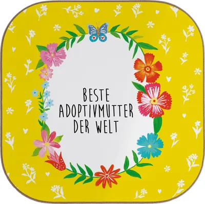Produktbild von Mr. & Mrs. Panda Tischuntersetzer Adoptivmutter - Weiß - Geschenk, Dankeschön, Untersetzer Gläser, Coaster, für, Mami, Mutter, gläseruntersetzer, Tischschoner, Beste Mama