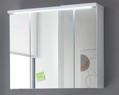 Produktbild von Spiegelschrank Peter I, 80x69x20 cm, Weiß, LED, 3-türig, mit Steckdose