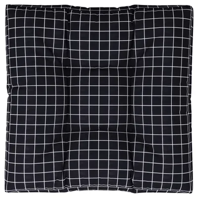 Produktbild von vidaXL Palettenkissen Schwarz Karomuster 70x70x12 cm Stoff