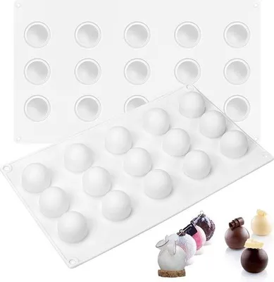 Obrázek produktu pro Silikonová forma na muffiny, malé kulaté silikonové formy na muffiny pro dezerty a pralinky, silikonová forma na malé dortíky