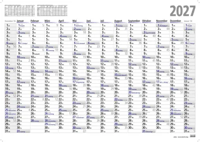 Produktbild von ADINA 2027 Wandkalender A1 84x60cm – Großer Jahresplaner mit 14 Monaten | Übersichtlicher Familien- & Büroplaner | Poster:gefaltet