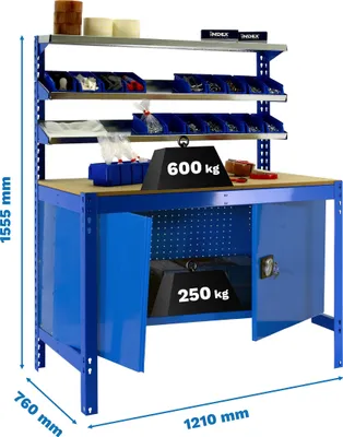 Produktbild von SIMONWORK BT1 CABINET 1200 Metallschrank BLAU/HOLZ