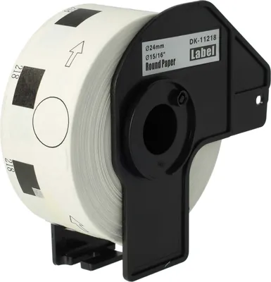 Produktbild von vhbw Rolle mit Halter 24mm (1000 Etiketten) kompatibel mit Brother PT QL500BW, QL-550, QL-560, QL560VP, QL-570, QL-580, QL500BS Drucker - Premium Weiß