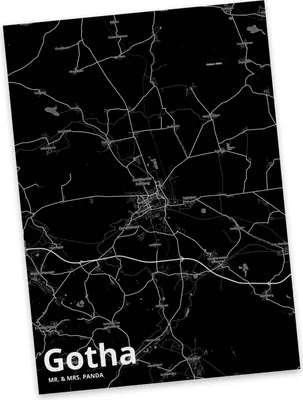 Produktbild von Mr. & Mrs. Panda Postkarte Gotha - Geschenk, Stadt Dorf Karte Landkarte Map Stadtplan, Ansichtskarte, Ansichtskarten, Grußkarte, bildkarte, Postkarten