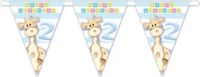Produktbild von 2. Geburtstag Giraffe Junge Wimpelkette