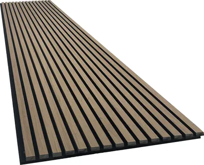 Produktbild von Akustikpaneel mit Holzfurnier in Black Walnut - 2700x600 mm - mit PET-Filz - 1 Stück