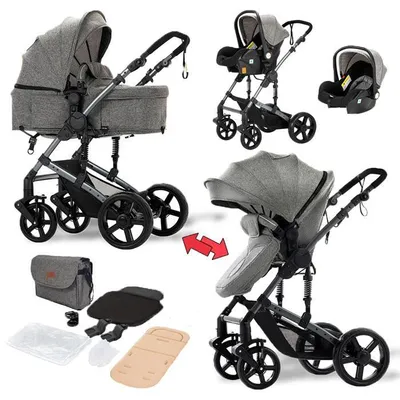 Productafbeelding van MAGIC ZC 3-in-1 kinderwagen met autostoel en reiswieg grijs